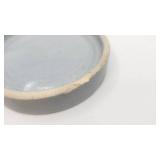 Antique Blue Stoneware Cat Head Soap Dish