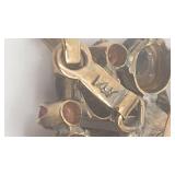 Antique 14K Pendant/Brooch with Black Star Sapphires and Rubies - 9.87g