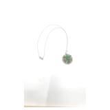 Gorgeous Sterling Silver and Jade Pendant Necklace - 20"