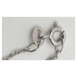 Gorgeous Sterling Silver and Jade Pendant Necklace - 20"