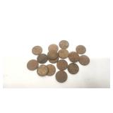 Lot of 18 Unsearched Wheat Pennies - Dates Range from 1917 to 1957