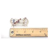 Pretty Vintage Sterling Silver Musical Note Brooch - 12.09g