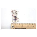 Pretty Vintage Sterling Silver Musical Note Brooch - 12.09g