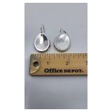 Vintage Sterling Silver Teardrop Earrings - 6.95g