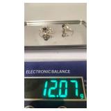 Beautiful Vintage Sterling Silver and Amethyst Cabochon Drop Earrings