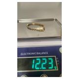 Beautiful Vintage 14k Yellow Gold over Sterling CZ Bracelet - 7.5" - 12.23g