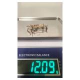 Pretty Vintage Sterling Silver Musical Note Brooch - 12.09g