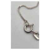 Classy Vintage Sterling Silver and CZ Pendant Necklace - 18"
