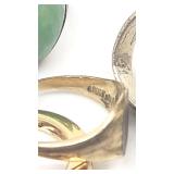 19 Vintage Gold and Silver Rings - Untested, Some Marked, Emerald and Diamond - 68.22g