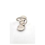 Antique Native American Navajo Sterling Ring with Inlaid Turquoise and Coral - Size 5.25