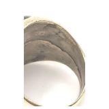 Heavy Handmade Artisan Gold and Turquoise Ring - Size 9 - 14.37g