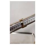 Heavy Handmade Artisan Gold and Turquoise Ring - Size 9 - 14.37g