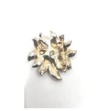 Gorgeous Vintage Gold-Tone Floral Design Brooch w/ Brown and Gold Stones