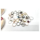 Lot of Untested Gold and Silver Rings - 1 Unfinished Ring Setting Stamped KP - 103.10g