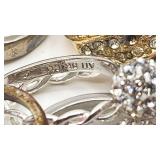 Lot of Untested Gold and Silver Rings - 1 Unfinished Ring Setting Stamped KP - 103.10g