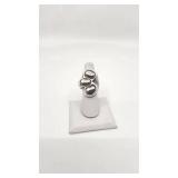Cool Modernist "Paw Print" Silver Ring - Size 6.5 - 22.12g