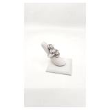 Cool Modernist "Paw Print" Silver Ring - Size 6.5 - 22.12g