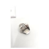 Cool Modernist "Paw Print" Silver Ring - Size 6.5 - 22.12g