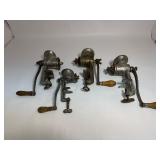 Lot of (4) Vintage Meat Grinders