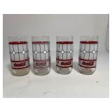 VTG. Coca Cola Stained Glass Tumblers Set of 4