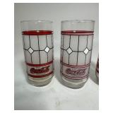 VTG. Coca Cola Stained Glass Tumblers Set of 4