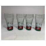 Christmas Green Tinted Coca-Cola Coke Glasses