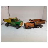 Tonka Mighty Dump Truck & Tonka Green and Yellow Dump Truck
