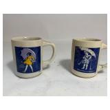 Lot of 2 Silver Trays & Salt Coffee Mugs