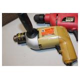 Set of 3 Corded Power Drills including Black & Decker and Tool Shop