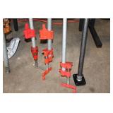 Set of Adjustable Pipe Clamps with Galvanized Steel Pipes