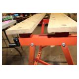 Adjustable Folding Workbench with Wood Top