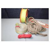 Assorted Ropes and Lines Set with Reel and Spools