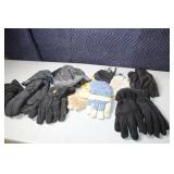 Assorted Collection of Winter Gloves and Work Gloves