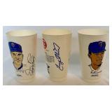 Tony Oliva and Jim Perry Signed Plus Rod Carew Unsigned Vintage 7 Eleven Cups - Minnesota Twins Baseball