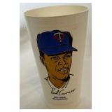 Tony Oliva and Jim Perry Signed Plus Rod Carew Unsigned Vintage 7 Eleven Cups - Minnesota Twins Baseball