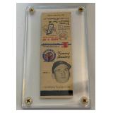 Harmon Killebrew Washington Senators Baseball Vintage Matchbook Cober