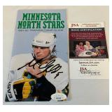 Mike Modano Signed Minnesota North Stars 1991-92 Training Camp Guide with JSA COA