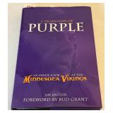 A Color Purple Minnesota Vikings Book Signed By - Paul Krause, Mick Tingelhoff, Dave Osborn, and Jim Burtirz with JSA COA