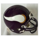 Fran Tarkenton Signed Minnesota Vikings Football Mini Helmet With Case