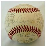 1993 Minnesota Twins Team Signed Baseball - 31 Players Including: Puckett, Winfield, Hrbek, Gaetti, Erickson, Tapani, Mack, Kelly, Harper - OALB Brown Rawlings Ball
