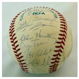 1993 Minnesota Twins Team Signed Baseball - 31 Players Including: Puckett, Winfield, Hrbek, Gaetti, Erickson, Tapani, Mack, Kelly, Harper - OALB Brown Rawlings Ball