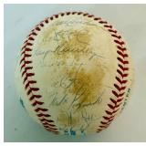 1993 Minnesota Twins Team Signed Baseball - 31 Players Including: Puckett, Winfield, Hrbek, Gaetti, Erickson, Tapani, Mack, Kelly, Harper - OALB Brown Rawlings Ball