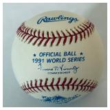 Kent Hrbek Signed Official 1991 World Series Rawlings Ball Minnesota Twins Baseball
