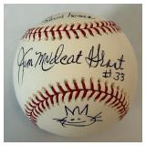 Jim Mudcat Grant Signed and Heavily Inscribed Baseball Rawlings OMLB Selig Ball