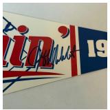 Herb Carneal, Jeff Reboulet, Dick Such Signed 1993 Minnesota Twins Baseball Pennant with JSA COA