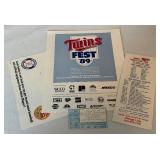 1989 Minnesota Twins Fest Ticket and Program