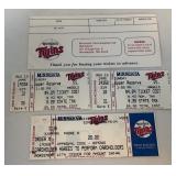 Kent Hrbek Appreciation Weekend Program and Ticket Stubs From Number Retiring August 13, 1995