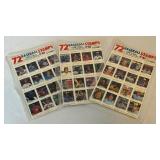(3) 1983 Fleer Baseball 72 Stamp Sheets Group 1, 3, and 4 - Baseball Cards