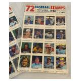 (3) 1983 Fleer Baseball 72 Stamp Sheets Group 1, 3, and 4 - Baseball Cards