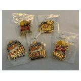 (5) Super Bowl XXXIII Football Pins and NCAA Final Four Basketball